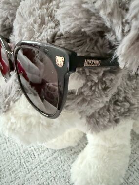 Moschino Black Sunglasses with Gold Bear and Logo
